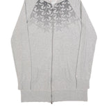 NIKE Womens Grey Cotton Blend Hoodie Dress XL Star Print Zip Casual Comfortable