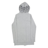 NIKE Womens Grey Cotton Blend Hoodie Dress XL Star Print Zip Casual Comfortable