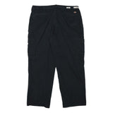 DICKIES Mens Cotton Blend Black Relaxed Cargo Trousers W40 L31 Workwear Utility