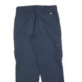 DICKIES Mens Cotton Blend Navy Blue Regular Straight Trousers W34 L30 Workwear