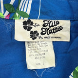 Hilo Hattie Floral Hawaiian Shirt - Large Blue Polyester