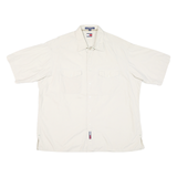 TOMMY HILFIGER Mens White Short Sleeve Shirt L Cotton Blend Casual Classic
