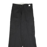 DICKIES Mens Regular Black Cargo Trousers W29 L31 Zip Polyester Blend Workwear