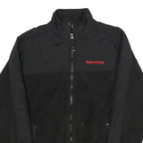 NAUTICA Mens Black Polyester Zip Jacket L Fleece Outdoor Casual Lightweight