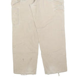 CARHARTT Mens Cotton Blend Beige Regular Straight Trousers W34 L30 Workwear
