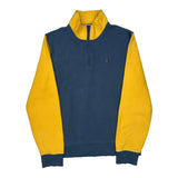 Tommy Hilfiger Collared 1/4 Zip - Medium Blue Cotton