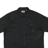 WRANGLER Mens Black Shirt L Cotton Blend Button Front Casual Workwear