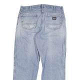 DICKIES Mens Relaxed Blue Denim Light Jeans W34 L29 Classic Cotton Blend Zip