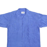 TENDENZA Mens Blue Short Sleeve Shirt L Casual Summer Button Pocket