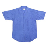 TENDENZA Mens Blue Short Sleeve Shirt L Casual Summer Button Pocket