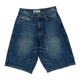 Old Skool Baggy Denim Shorts - 30W 11L Blue Denim