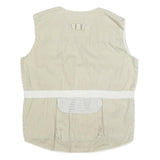 BUGLE BOY Mens Beige Cotton Utility Mesh Jacket L Multi Pocket Zip Button