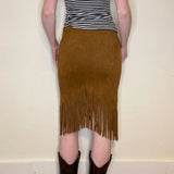 G&B Midi Skirt - 26W UK 6 Brown Polyester Blend