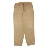 DICKIES Mens Regular Fit Jeans Beige Cotton Blend W34 L32 Workwear Utility Zip