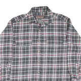 MOOSE CREEK Mens Grey & Red Plaid Cotton Blend Shirt M Casual Long Sleeve