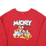 MICKEY Mens Red Sweatshirt 2XL Cotton Blend Pullover Cartoon Graphic