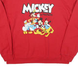 MICKEY Mens Red Sweatshirt 2XL Cotton Blend Pullover Cartoon Graphic