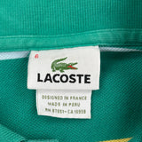 Lacoste Striped Polo Shirt - XL White Cotton