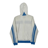 Nike Striped Hoodie - Large Blue Cotton