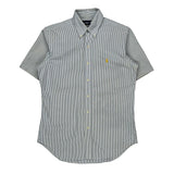 Ralph Lauren Striped Short Sleeve Shirt - Small Blue Cotton