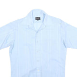 BRISTOL Mens Blue Cotton Blend Short Sleeve Shirt M Lightweight Casual