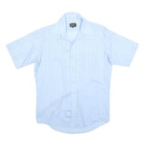 BRISTOL Mens Blue Cotton Blend Short Sleeve Shirt M Lightweight Casual
