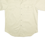 LORD JEFF Mens Cream Short Sleeve Shirt L Polyester Blend Utility Pocket
