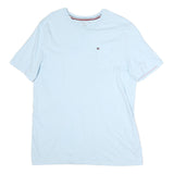 TOMMY HILFIGER Mens Light Blue Pocket T-Shirt XL Short Sleeve Crew Neck Cotton