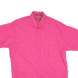 EDDIE BAUER Mens Pink Cotton Blend Casual Shirt L Button Down Short Sleeve