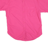EDDIE BAUER Mens Pink Cotton Blend Casual Shirt L Button Down Short Sleeve