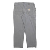 CARHARTT Mens Cotton Blend Grey Relaxed W34 L27 Workwear Trousers Zip Closure