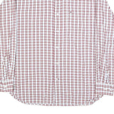 TOMMY HILFIGER Mens White & Red Check Shirt M Button Down Collar Cotton Long