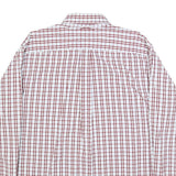TOMMY HILFIGER Mens White & Red Check Shirt M Button Down Collar Cotton Long