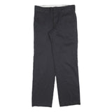 DICKIES Mens Cotton Blend Black Relaxed Straight Trousers W30 L32 Workwear