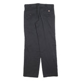 DICKIES Mens Cotton Blend Black Relaxed Straight Trousers W30 L32 Workwear