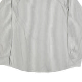 WRANGLER Mens Grey & White Stripe Cotton Blend Shirt L Button Down Collar Long