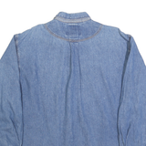 CUTTER & BUCK Mens Blue Denim Cotton Blend Shirt M Button Front Casual