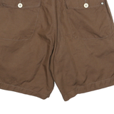 PEOPLE Womens Shorts Brown Casual S W26 Button Fastening Cotton Blend