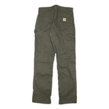 CARHARTT Mens Cotton Blend Green Regular Straight Trousers W30 L32 Workwear