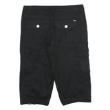 BUGLE BOY Womens Black Casual Cotton Blend Cargo Shorts M W32