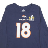 MAJESTIC Womens Blue Denver Broncos T-Shirt XL Long Sleeve Crew Neck Manning 18