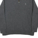 POLO RALPH LAUREN Boys Grey Wool Pullover Jumper Long Sleeve Quarter Zip L