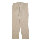 CARHARTT Mens Cotton Blend Beige Relaxed Straight Trousers W38 L32 Workwear