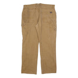 DICKIES Mens Relaxed Beige Cotton Blend Workwear Trousers W38 L32 Durable Fit