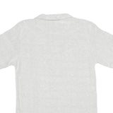 COMPAGNIE FRANCAISE Mens White Short Sleeve Polo Shirt L Cotton Blend Casual