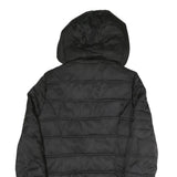 NAUTICA Womens Black Polyester Blend Quilted Jacket S Hooded Zip Closure Casual