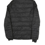 NAUTICA Womens Black Polyester Blend Quilted Jacket S Hooded Zip Closure Casual