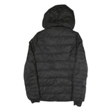 NAUTICA Womens Black Polyester Blend Quilted Jacket S Hooded Zip Closure Casual