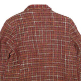 KORET Womens Red Burgundy Check Tailored Jacket Acrylic Button UK 14 Tweed