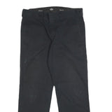 DICKIES Mens Cotton Blend Black Slim Straight Trousers W35 L30 Workwear